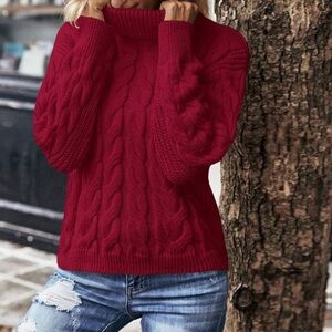 New Cable Knit Turtleneck Sweater
